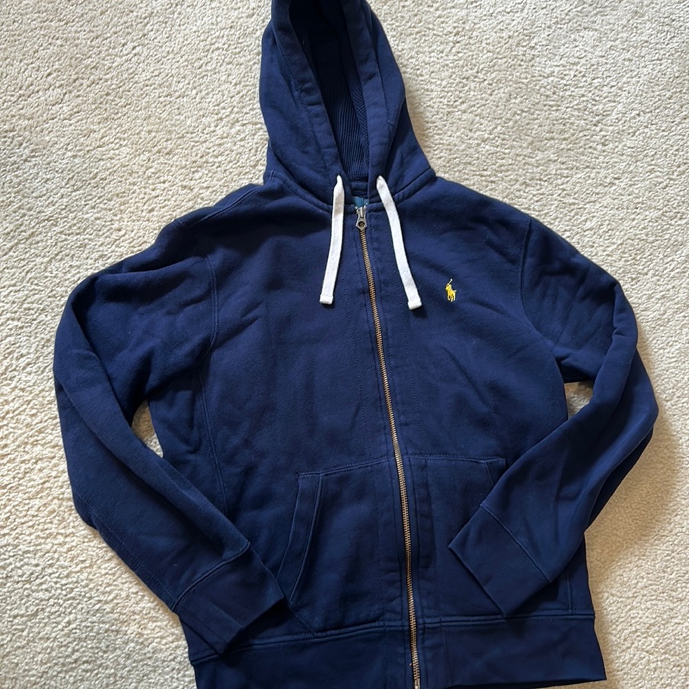 Navy Blue Polo zip up hoodie